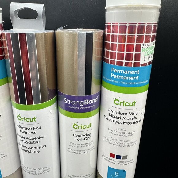 Cricut Premium Vinyl Lor 4 Rolls Mixed Mosaic Adhesive Foil Stainless Sampler - Picture 4 of 13